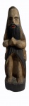 Figura masculina em madeira policromada, medindo 32 x 10 x 7 cm. No estado.