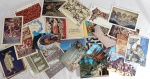 Conjunto de vinte e oito (28) cartões postais do exterior, cinco (5) livretos com cartões e um (1) bloco para anotações com figura do Botticelli, medindo 16 x 11 cm. Apresenta marcas do tempo.