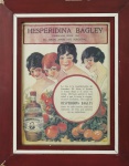 Gravura "Hesperidina Bagley", 39 x 28 cm. Emoldurado, 54 x 43 cm. No estado, apresentando marcas do tempo.