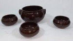 Lote contendo 4 peças para servir feijoada em cerâmica Netuno, sendo um grande bowl (10 x 15 cm) e 3 menores ( 6 x 9 cm).