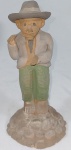ARTE POPULAR . Escultura em barro cozido representando Figura de Homem. Alt. 17 cm.