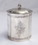 Caixa de chá de prata 90 mls, SHEFFIELD, Alt. 15 cm. Peso aprox. 381gr