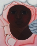 DO COUTO. "Figura Feminina com Pássaro", óleo sobre tela ,27 x 23 cm. Assinado e datado no CIE, 79. Emoldurado,  54 x 49 cm).