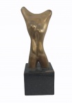 BRUNO GIORGI . "Torso feminino". Escultura em bronze com base em mármore. Assinada e placa de identificação. Medidas : escultura 21 cm.   base 8 x 10 x 10  cm.
