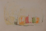 MARIA LEONTINA. "Abstrato", pastel s/papel,19 x 28 cm. Assinado cid, datado 1964. Emoldurado com vidro, 30 x 39 cm.(02891)