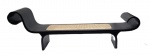 OSCAR NIEMEYER - Marquesa com assento em palha indiana natural, peça fabricada no sistema de compensado curvado na cor preta, peça com elementos sinuosos.
