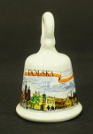 Sino em porcelana polonesa, decorado com paisagens de Varsóvia. Original da Polônia. Med. 10 x 6 cm.