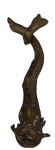 Escultura em bronze representando Golfinho. Alt. 15 cm.