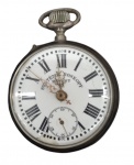 Relógio de bolso SYSTEME ROSKOPF , mostrador em algarismo romano. Diâm. 5 cm. No estado ( não testado).