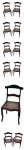 Conjunto com 11 cadeiras pernambucanas  em jacarandá com assento em palhinha, sendo 9 cadeiras ( 86 x 40 x 46 cm. cada) e 2 de braços (89 x 54 x 48 cm. cada).