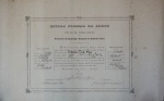 Titulo de Habilitação de Professora de Instituição Primária do Primeiro Grau da escola Normal da Corte em 25 de maio de 1865 , do Rio de Janeiro para D. Adelina Doyle Silva.