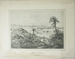J. LE BRETON.  Reprodução.  "Vista do Catete (Catete, morro da Glória e Ilha de Villegaignon)". Medida: 30,5 x 38,5 cm.(manchas do tempo).Sem moldura.