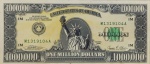 Cédula fantasia ONE MILLION DOLLARS, produzido em papel moeda, feito para o Clube dos Milionários, do ano de 1988, possui certificado, tiragem limitada.
