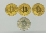 4 medalhas representando a moeda digital Biticon.
