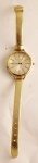 Relógio feminino, Monte Carlo Jóias, caixa em metal med 35 mm, pulseira em couro dourado ( máquina no estado não verificada)