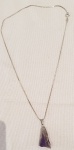 Pendente ametita e cordão de prata 925 , com 0,50 cm de comprimento.