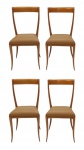 GIUSEPPE SCAPINELLI. Conjunto de 4 cadeiras em madeira nobre com assentos estofado em couro ecológico. Medidas 89 x 44 x 45 cm. cada.