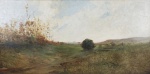 ANTÔNIO PARREIRAS - Antônio Diogo da Silva (1860/1937). " Paisagem", óleo sobre tela, datado de 1891,  medindo 70 x 140 cm sem moldura e 84 x 153 cm com moldura. Assinado e datado no c.i.d.