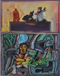 ALOYSIO ZALUAR.  "Identidade", óle s/tela, 69 x 54 cm. Assinado, intitulado e datado frente e verso, 2004. Emoldurado, 87 x 71 cm.