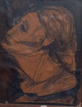 GUILHERME FARIA. "Rosto Masculino", desenho, 48 x 36 cm. (no estado). Assinado no CID. Emoldurado, 52 x 41 cm.