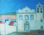 SILVA COSTA - "Convento Nossa Senhora dos Anjos, Cabo Frio". óleo sobre Eucatex, assinado no CID, assinado, localizado e datado no verso 1966, med. 61 x74 cm, emoldurado,  80x90cm.