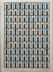 NELSON LEIRNER (São Paulo, 1932 - Rio de Janeiro, 2020)." Sem Titulo", técnica mista , colagem s/gravura, prova única, 79 x 59 cm. Assinado no CID, 1999+6. Com dedicatória.  Emoldurado com vidro, 85 x 64 cm.