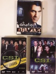 Lote contendo 3 boxes de colecionador das séries CSI: Crime Scene Investigation (1 temporada ) e O desafio. Embalagens originais, discos não testados.