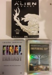 Lote contendo um box de colecionador "Alien- expecial edition" em idioma inglês e dois DVDs duplos em idioma português.  Embalagens originais, discos não testados.