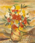 ALBERTO DA VEIGA GUIGNARD. "Vaso de Flores", óleo s/tela,     x    cm. Assinado e datado, 1950. Emoldurado,     x    cm.