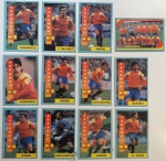 Lote contendo 12 Cartões colecionáveis "copa 94" Multi editora- ESPANHA. Inclui 11 cartões com fotografias dos jogadores e um cartão com a fotografia da seleção.