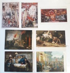 Lote contendo 7 cartões postais- México e República Popular da China, reproduções de obras de arte.