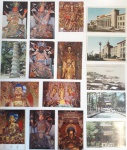 Lote contendo 15 cartões postais- China. Três fotografias de paisagens e 12 fotografias do do templo Lingyin em um encarte especial.