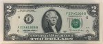 TWO DOLLARS, USA, 2003, Selo verde. Número de série: I73610563A