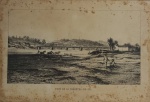 Gravura antiga em preto e branco. "Pont de la Parahyba-do-Sul", medindo 36 x 53 cm. Emoldurada com vidro, 39 x 55 cm. No estado ( gravura com manchas do tempo).