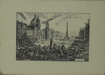 PIRANESE. "Veduta di Piazza Navona Sopra le Revune del Circo Agonale"", gravura, 33 x 47 cm. ( no estado, manchas do tempo) . Sem moldura.