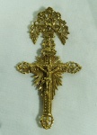 Crucifixo de prata com banho de vermeil. Séc. XIX. Peso total 20.22 g