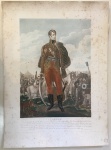 Gravura francesa, colorida - uniformes napoleônicos- Lannes. Dimensões: 58 x 42,5 cm. No estado: papel com manchas escurecidas.