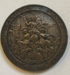 Medalha em metal- medalha comemorativa da exposição nacional do rio de janeiro 1908.