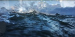 ODIR ALMEIDA - "Paisagem marinha ". Fotografia emoldurada com vidro. Medida total, 114 x 223