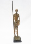 MARIO AGOSTINELLI (Arequipa, Peru 1915 - Rio de Janeiro RJ 2000). Escultura em bronze representando, Dom Quixote. Alt total, 31 cm. Base com bicados e restaurado. Sem assinatura.