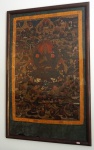 Pintura oriental sobre tecido. Tanka Tibetano. Medida Moldura: 99 X 67 cm. RETIRADA NO APARTAMENTO EM IPANEMA, POR CONTA DO COMPRADOR E COM AGENDAMENTO PRÉVIO.