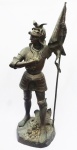 Emmanuel HANNAUX (1855-1934). "Joan of Arc" . Escultura em bronze . Alt. 104 cm. Assinado.
