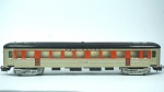Fleischmann- miniatura de vagão de viagem New Haven 1414N- escala HO- cor: cinze e laranja- feito de plástico- med 24,5 x 3 x 4 cm.