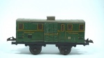 Horny Meccano- miniatura de vagão ETAT 27513- escala O- cor: verde e amarelo- feito de metal- med 21 x 5 x 8 cm.