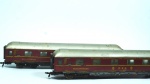 Fleischmann- 2 miniaturas de vagões de viagem DSG speisewagen & Soveuogn 32235- escala HO- cor: grená- feito de plástico- med 26 x 3 x 4 cm.