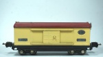 Lionel- miniatura de vagão Lionel Linel n 814- escala O- cor: bege e grená- feito de metal- med 27 x 6 x 8 cm.