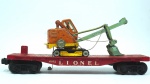 Lionel- miniatura de vagão de guindaste 6812- escala O- cor: vermelho- feito de plástico- med 28,5 x 5 x 10 cm.