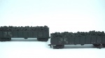 Fleichsmann- 2 miniaturas de vagões de minério GM&O 147352- escala HO- cor: preto- feito de plástico- med 17 x 3 x 3,5 cm.