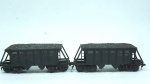 Frateschi- 2 miniaturas de vagões de minério Sider Urgic A Nacional 1191- escala HO- cor: preto- feito de plástico- med 13 x 4 x 4,5 cm.