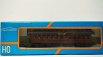 Frasteschi- 5 miniaturas de vagões de viagem S.Lourenço & Caxambu & Cambuquira & Campanha & Lambari- escala HO- cor: vinho- feito de plástico- med 18 x 3 x 4 cm. Está na caixa.